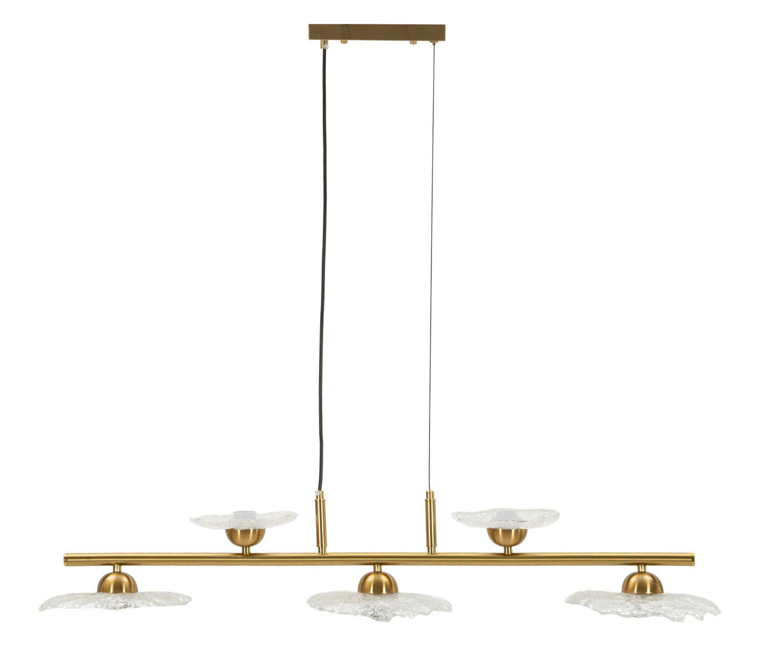 Emily Plafondlamp Met 5 Lichten Transparant Glas 24x100x18 cm