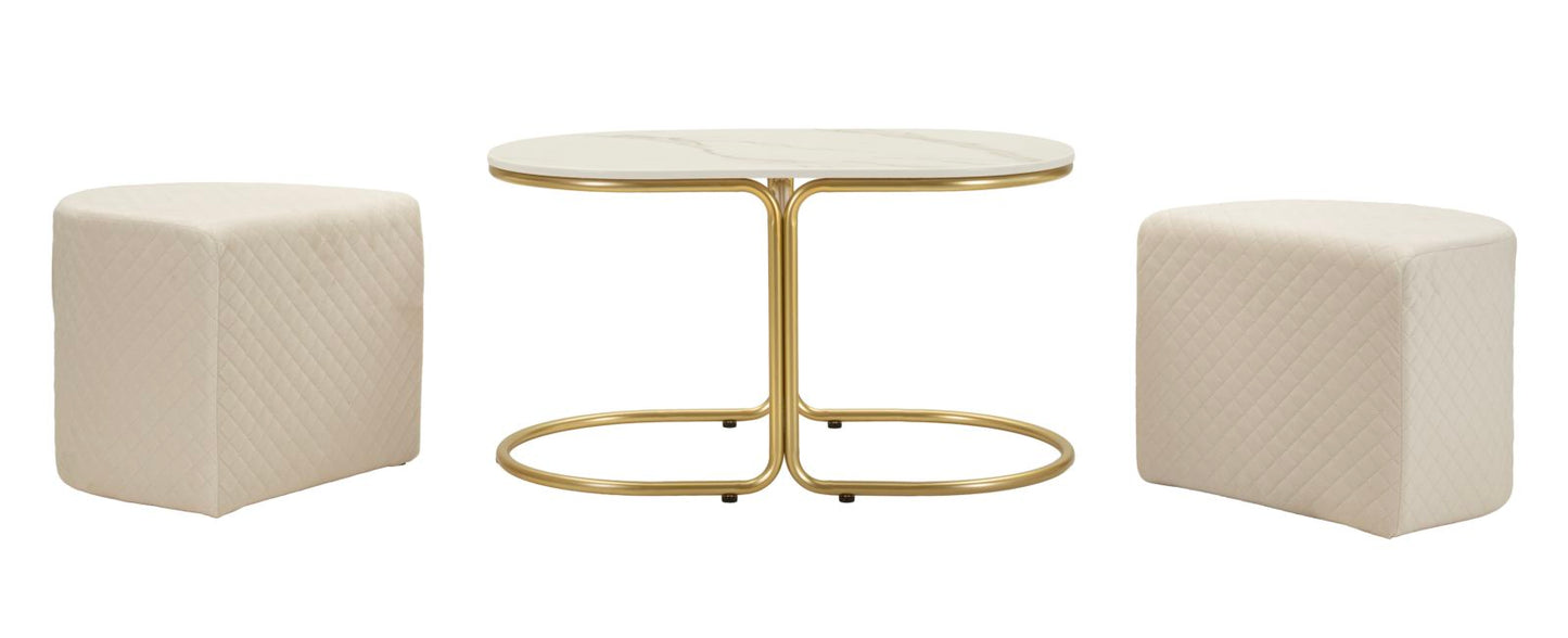 Relax Salontafel Met 2 Poeven 44x79x45 cm