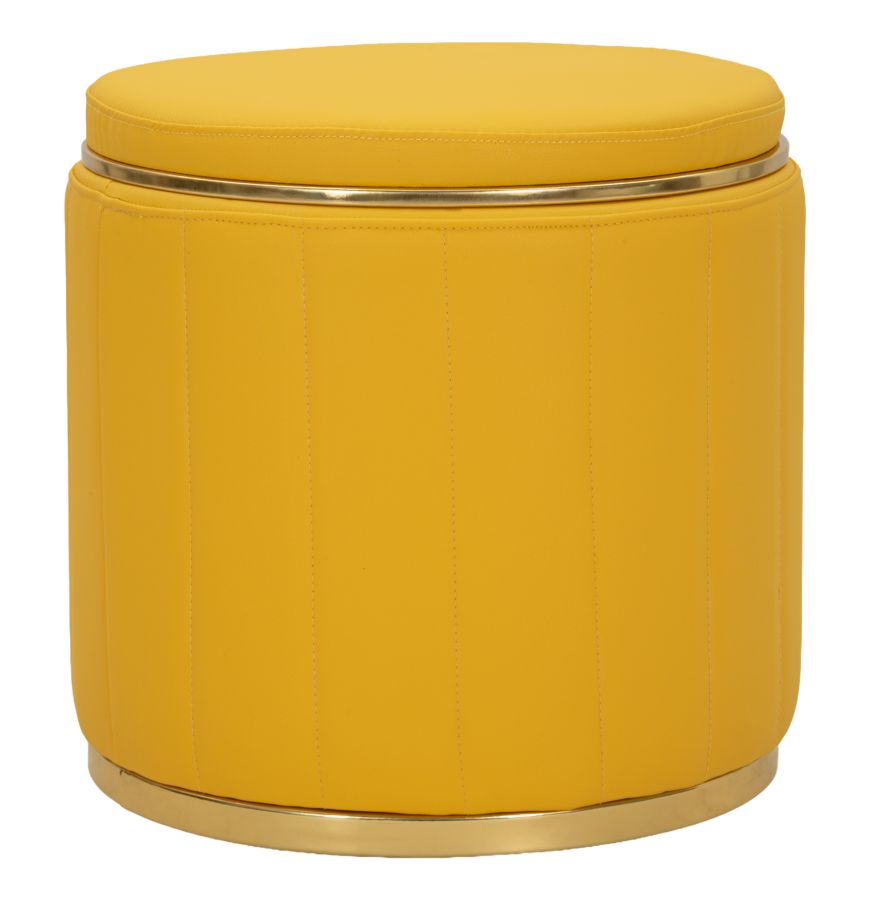 London Pouf Met Opbergruimte Mosterd 44x46.5x46.5 cm