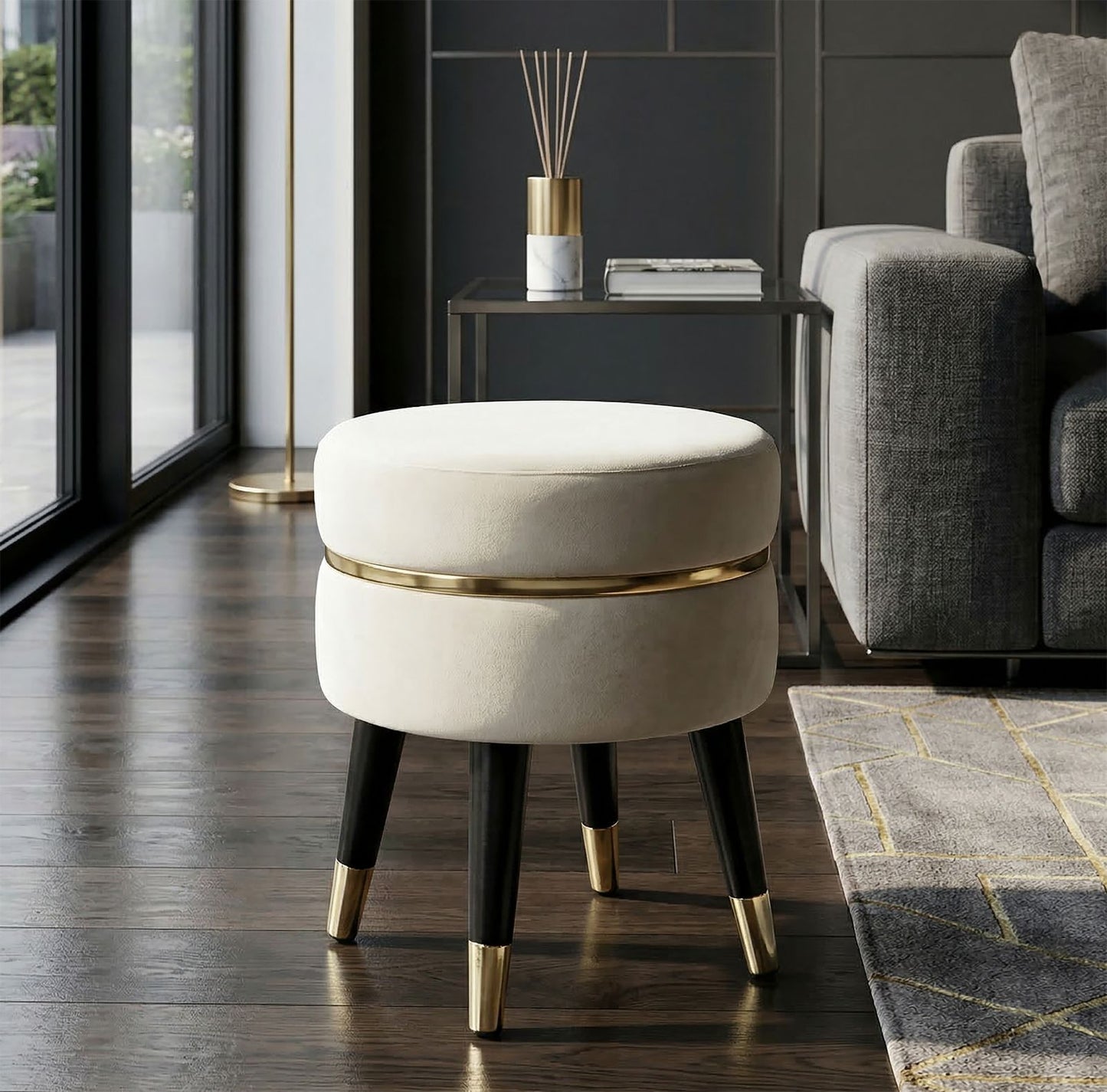 Kruk Paris Crema/Gold 40.5x35x35 cm