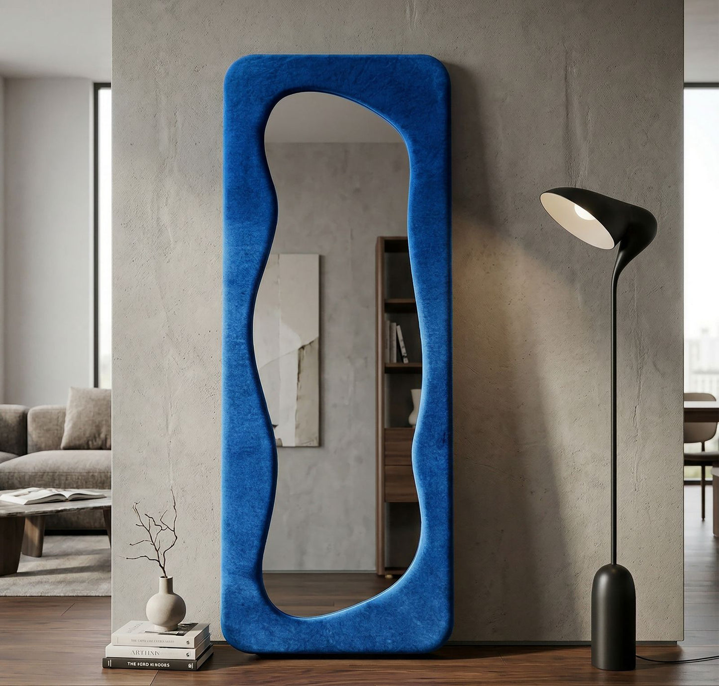 Wandspiegel Theodor Blauw 160x40x4 cm