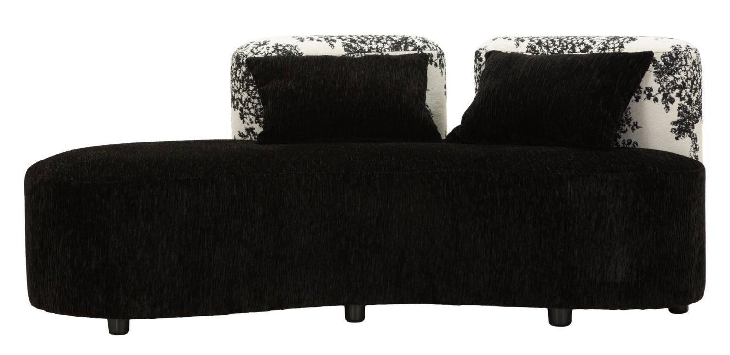 Chaise Longue Sofa Oosterse Stijl Zwart-Wit 67x160x86 cm