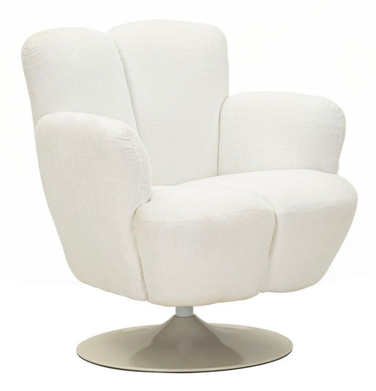 Wit Retro Draaibare Fauteuil 92x86x77 cm