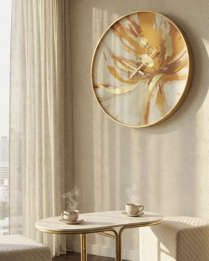 Wandklok Glas Toply Multicolor 80x5x5 cm