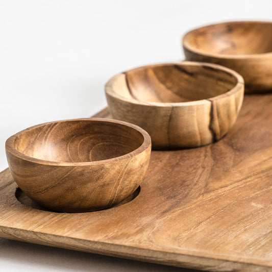 Ikuah Houten Dienbladen Set van 4 - S.Ikuah 30x20x5 cm