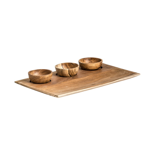 Ikuah Houten Dienbladen Set van 4 - S.Ikuah 30x20x5 cm