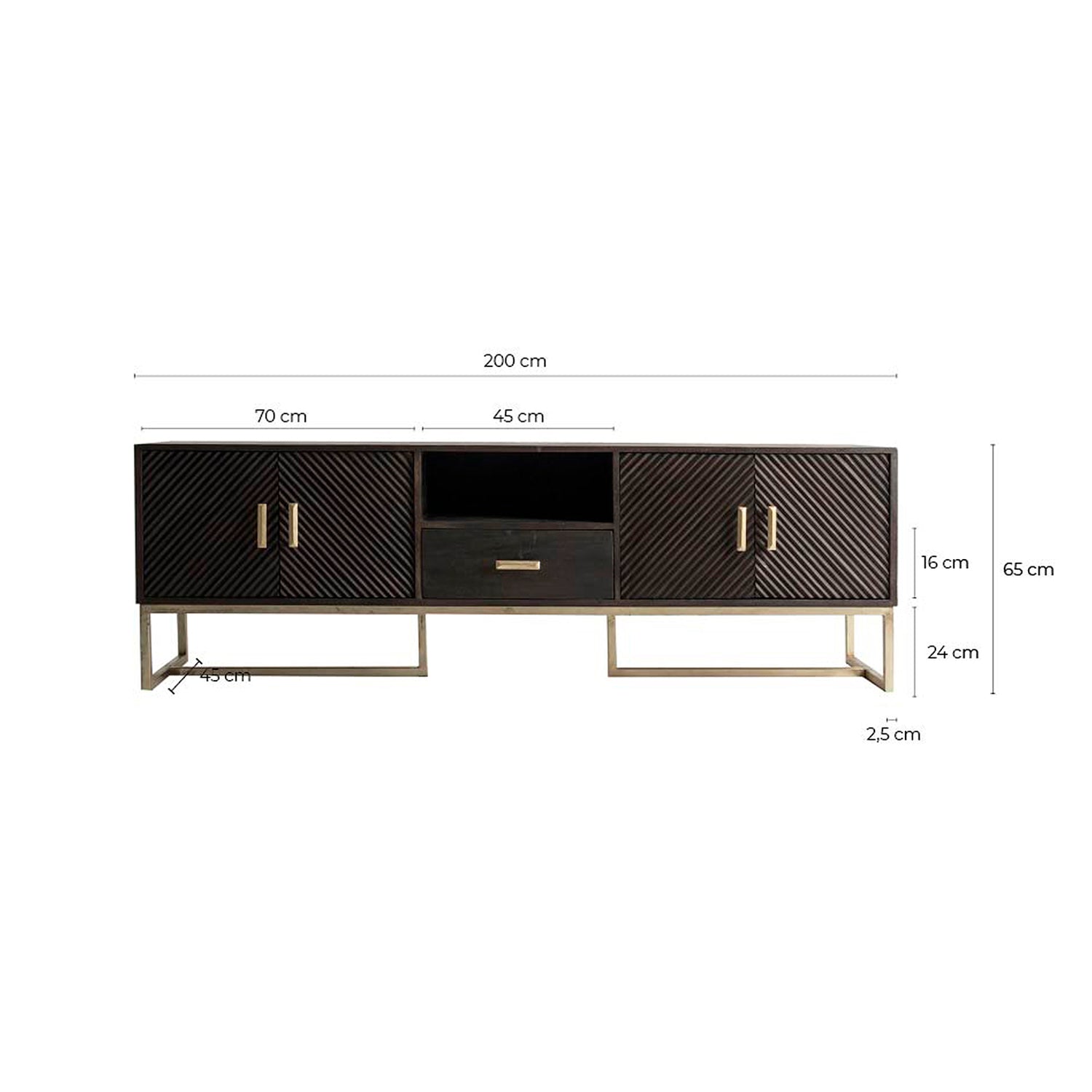 Kraj TV-Meubel S.Kraj Art Deco 200x45x66 cm