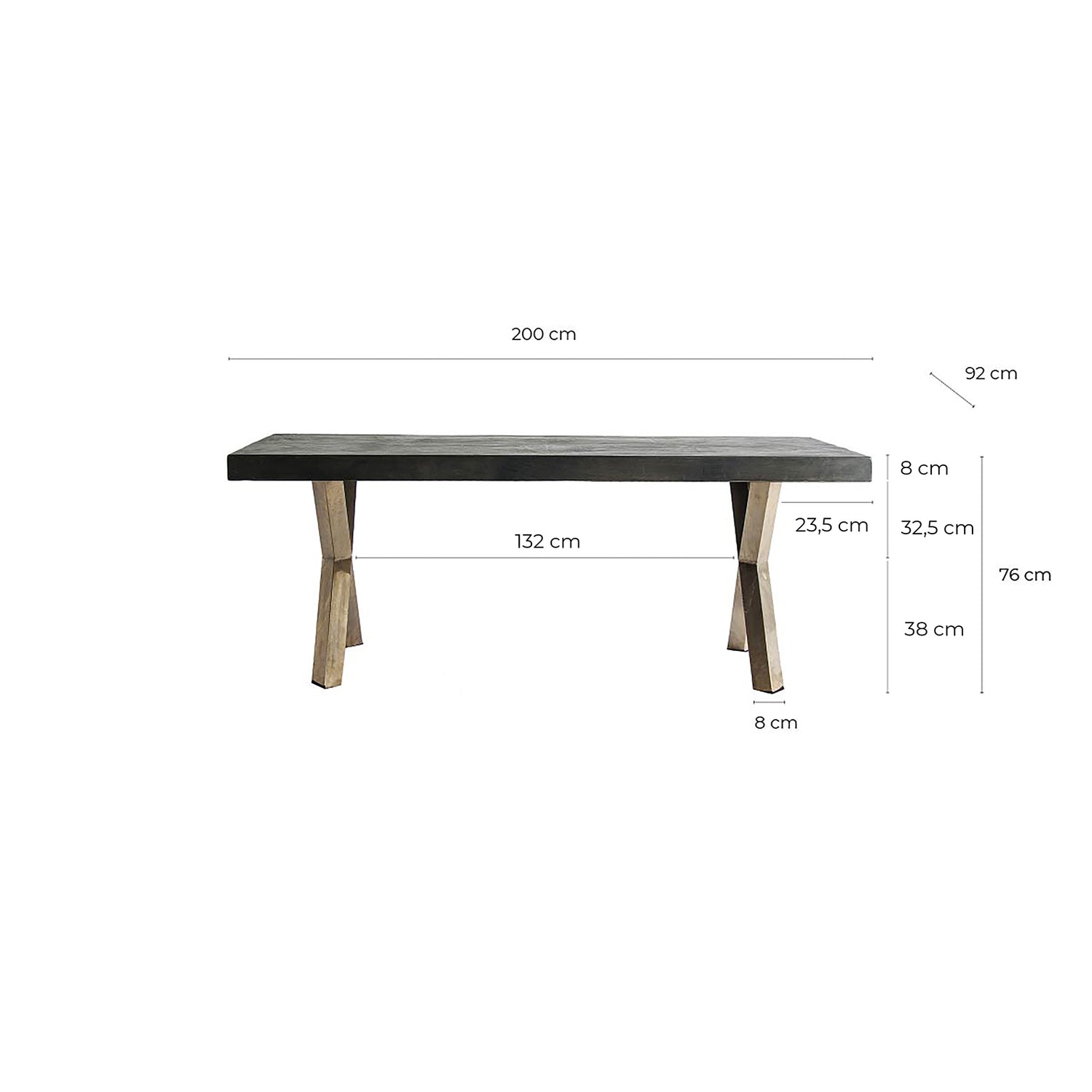 Kapie Eettafel S.Virton 200x90x76 cm