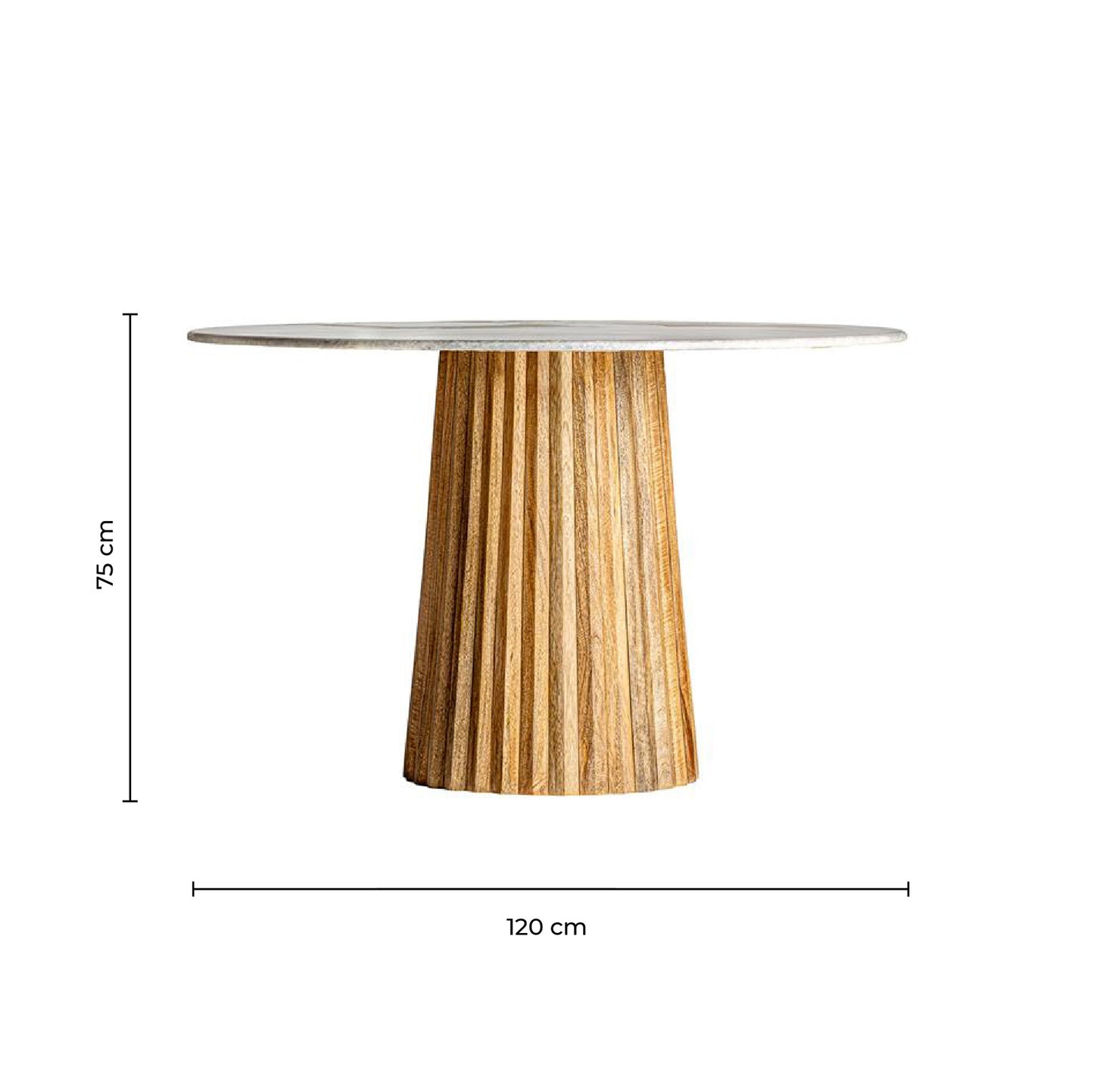 Plissé Wood Eettafel 121x121x76 cm