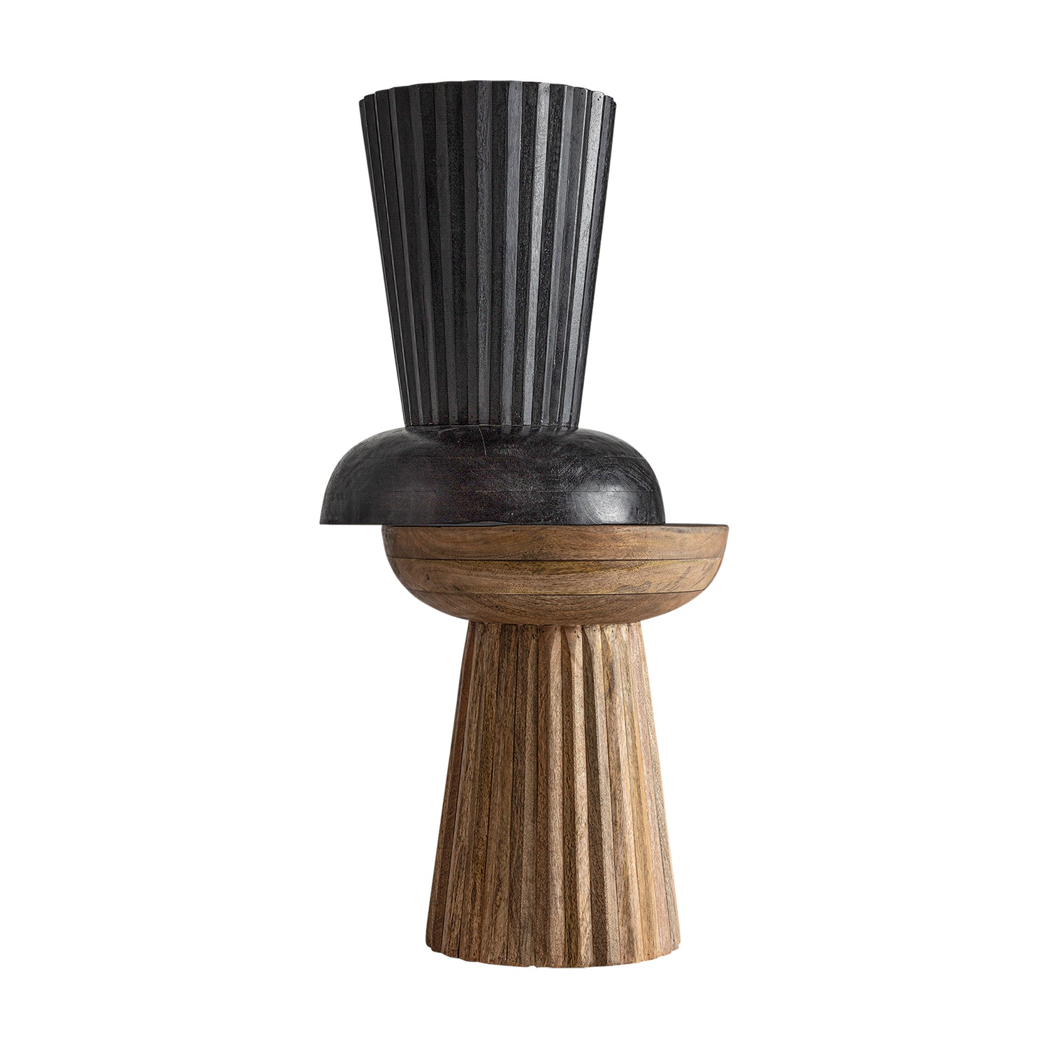 Plissé Wood Bijzettafel 38x38x48 cm