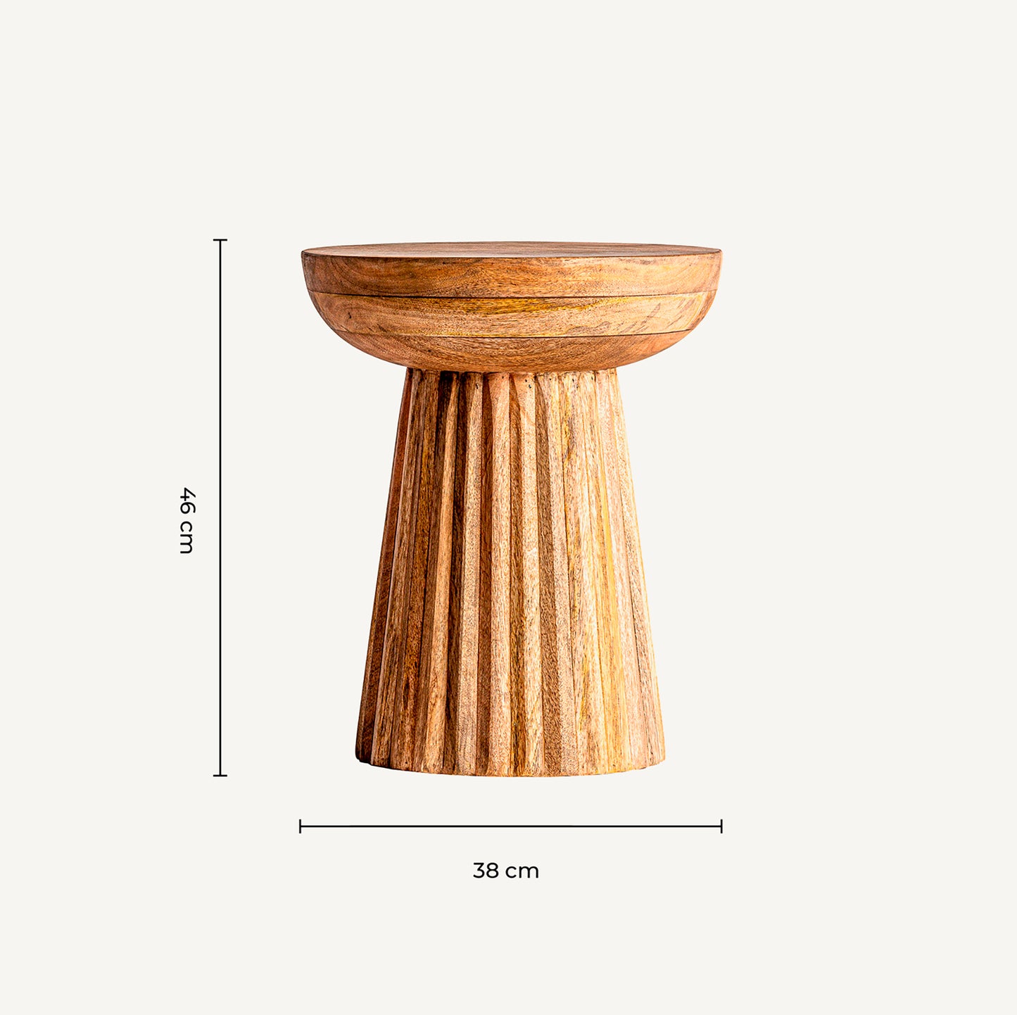 Plissé Wood Bijzettafel 38x38x48 cm