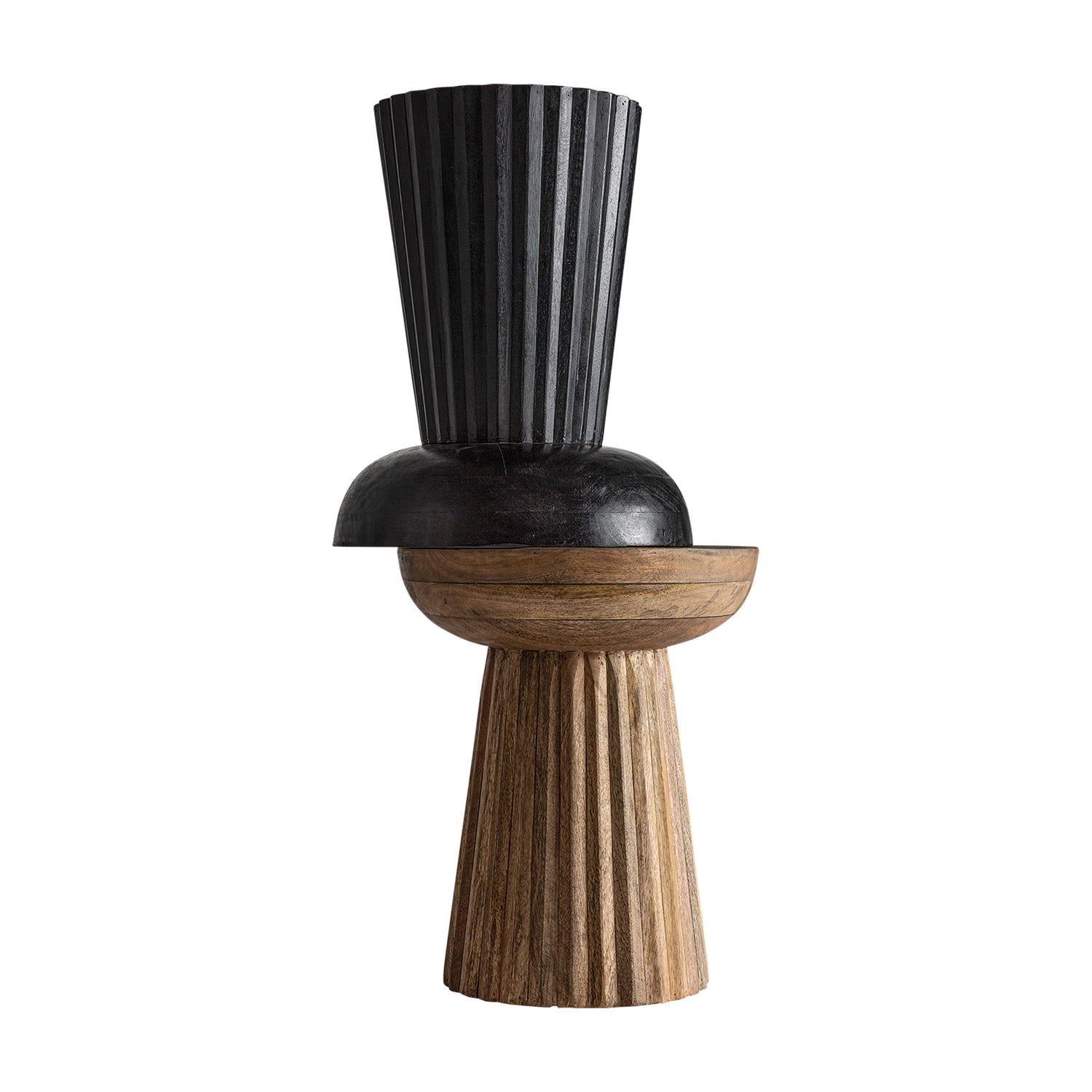Plissé Wood Bijzettafel 38x38x48 cm