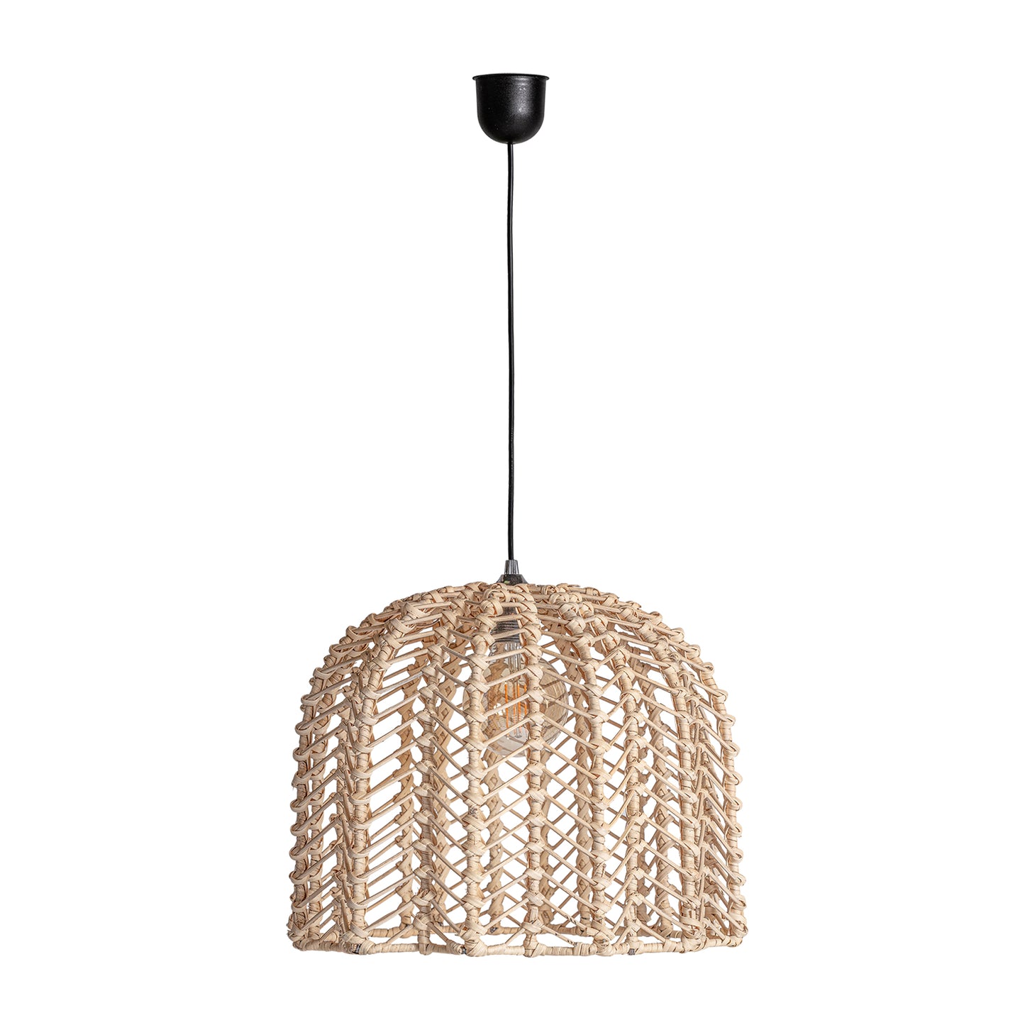 Plissé Rattan Plafondlamp 42x42x32 cm