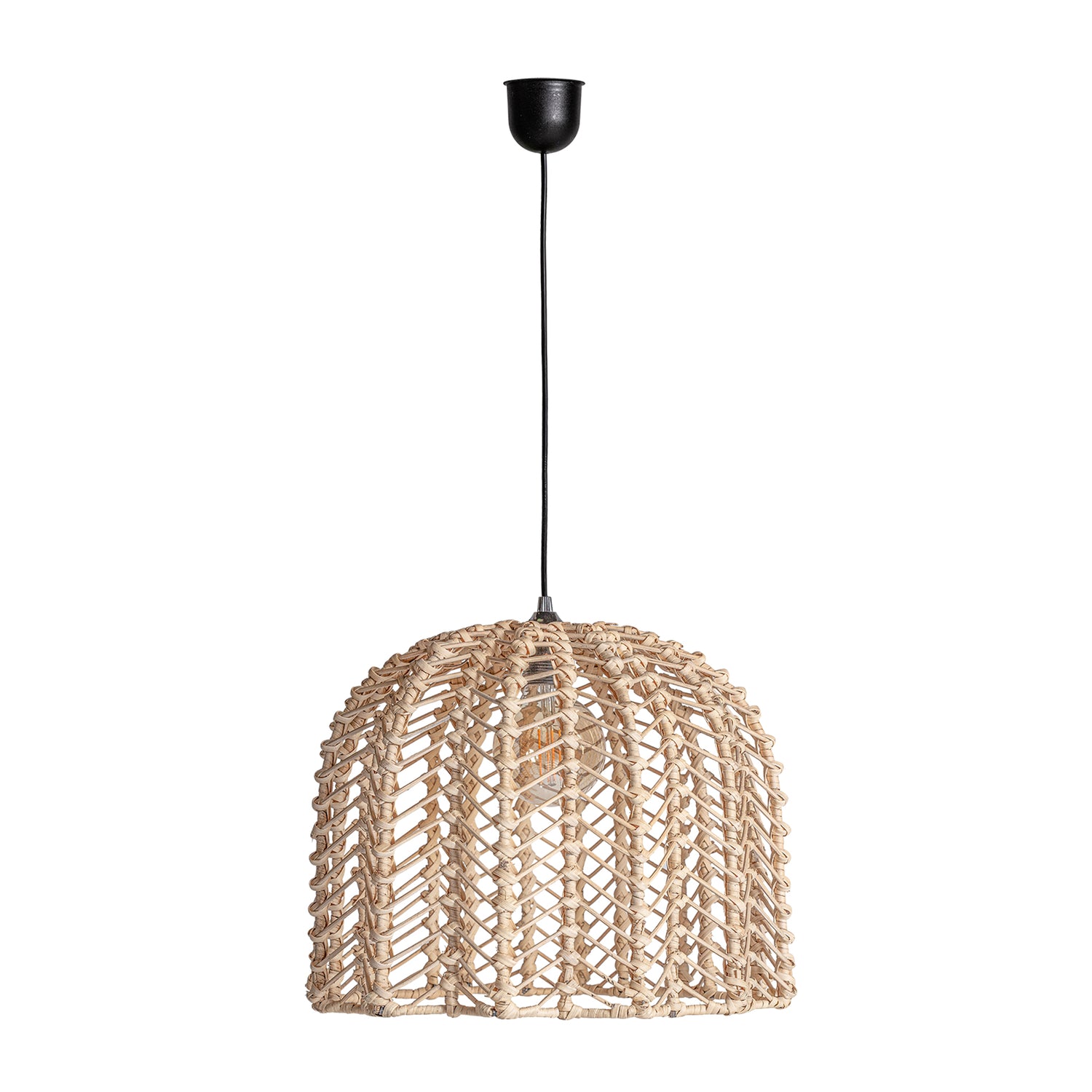 Plissé Rattan Plafondlamp 42x42x32 cm