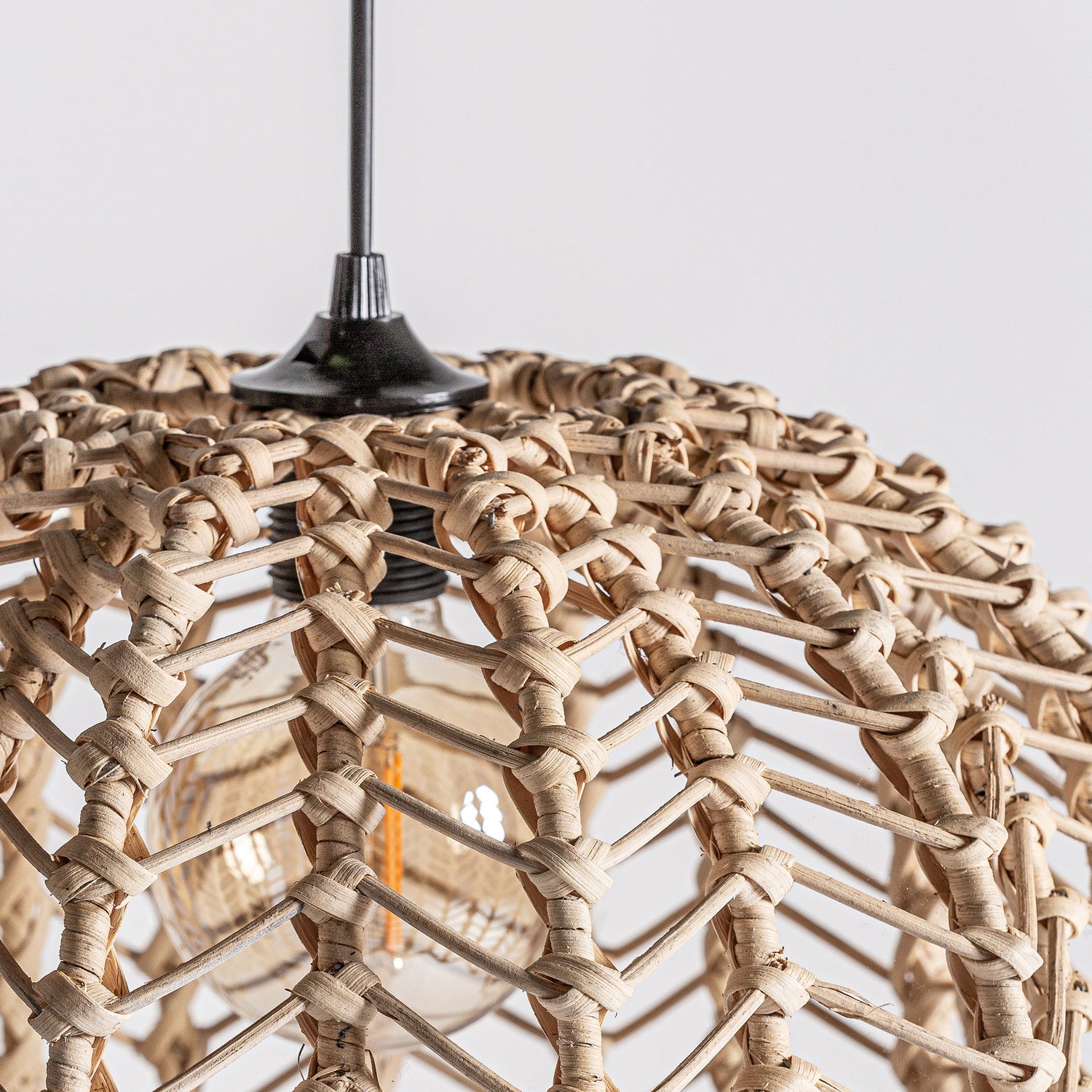 Plissé Rattan Plafondlamp 42x42x32 cm