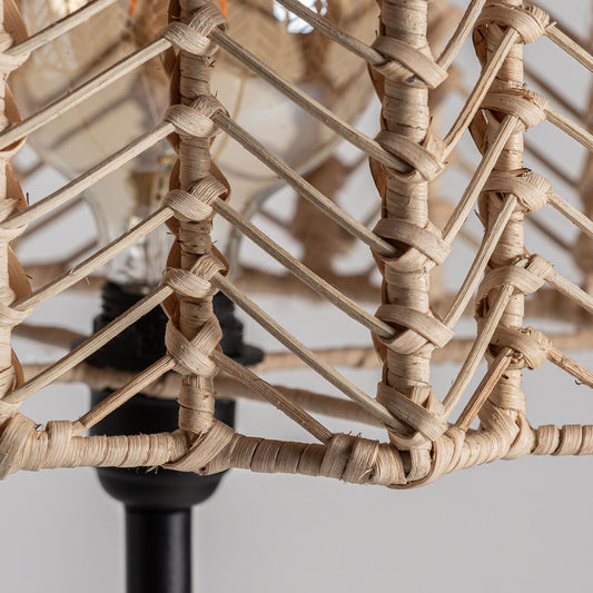 Plissé Rattan Vloerlamp 40x40x150 cm