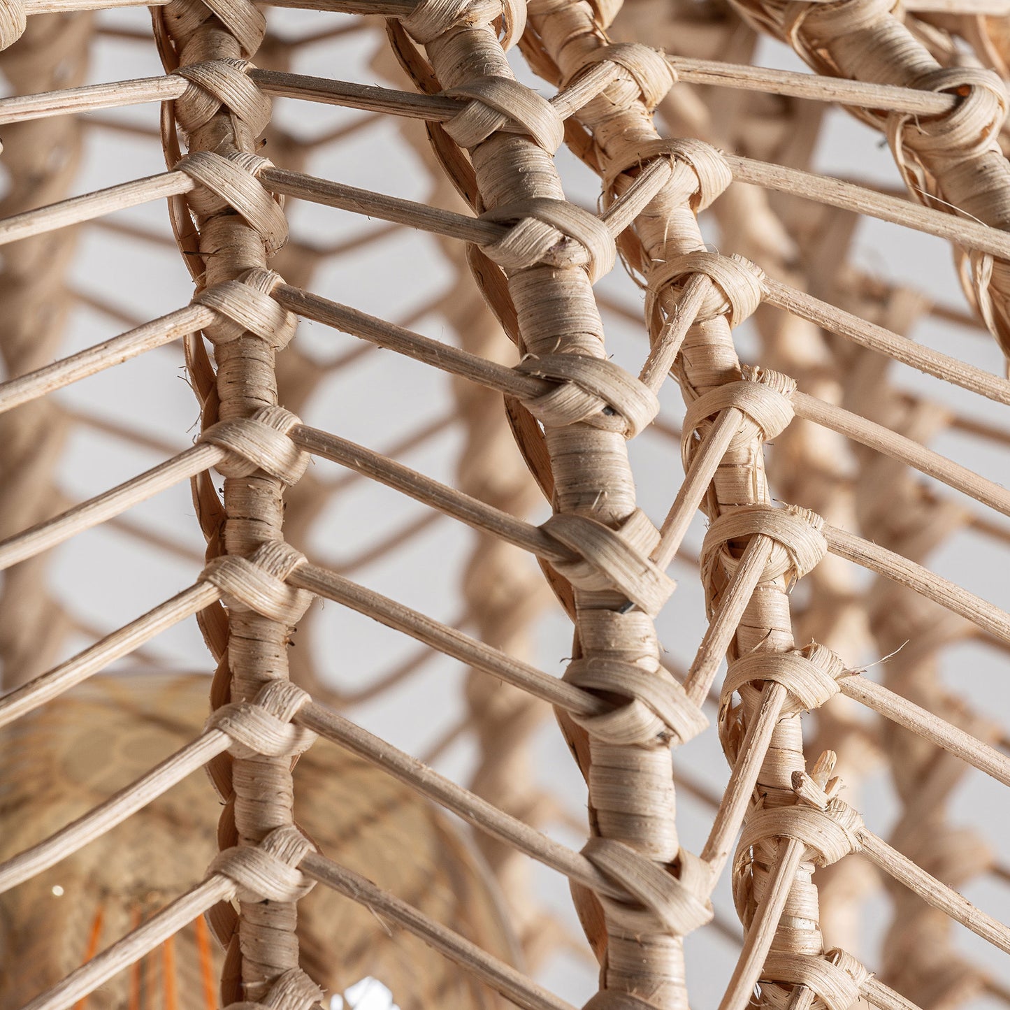 Plissé Rattan Vloerlamp 40x40x150 cm