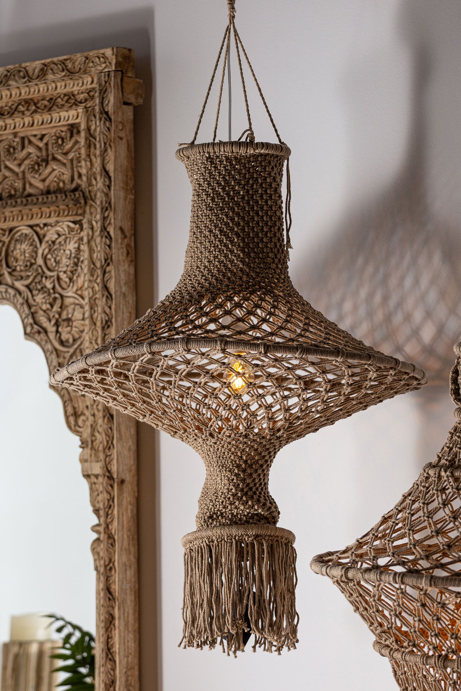 Bera Hanglamp Etnisch 70x70x117 cm