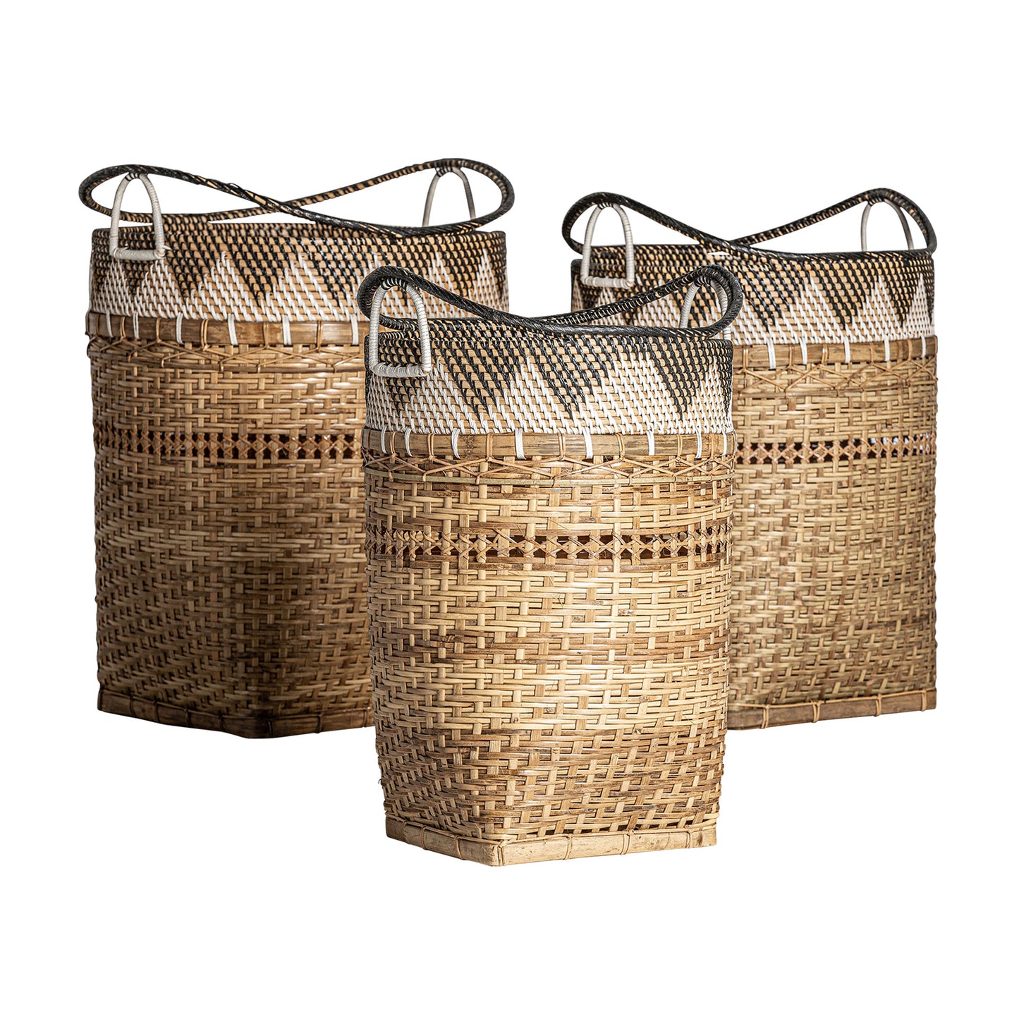 Zirba Rattan Wasmanden Set van 3 Stuks 44x50x57 cm