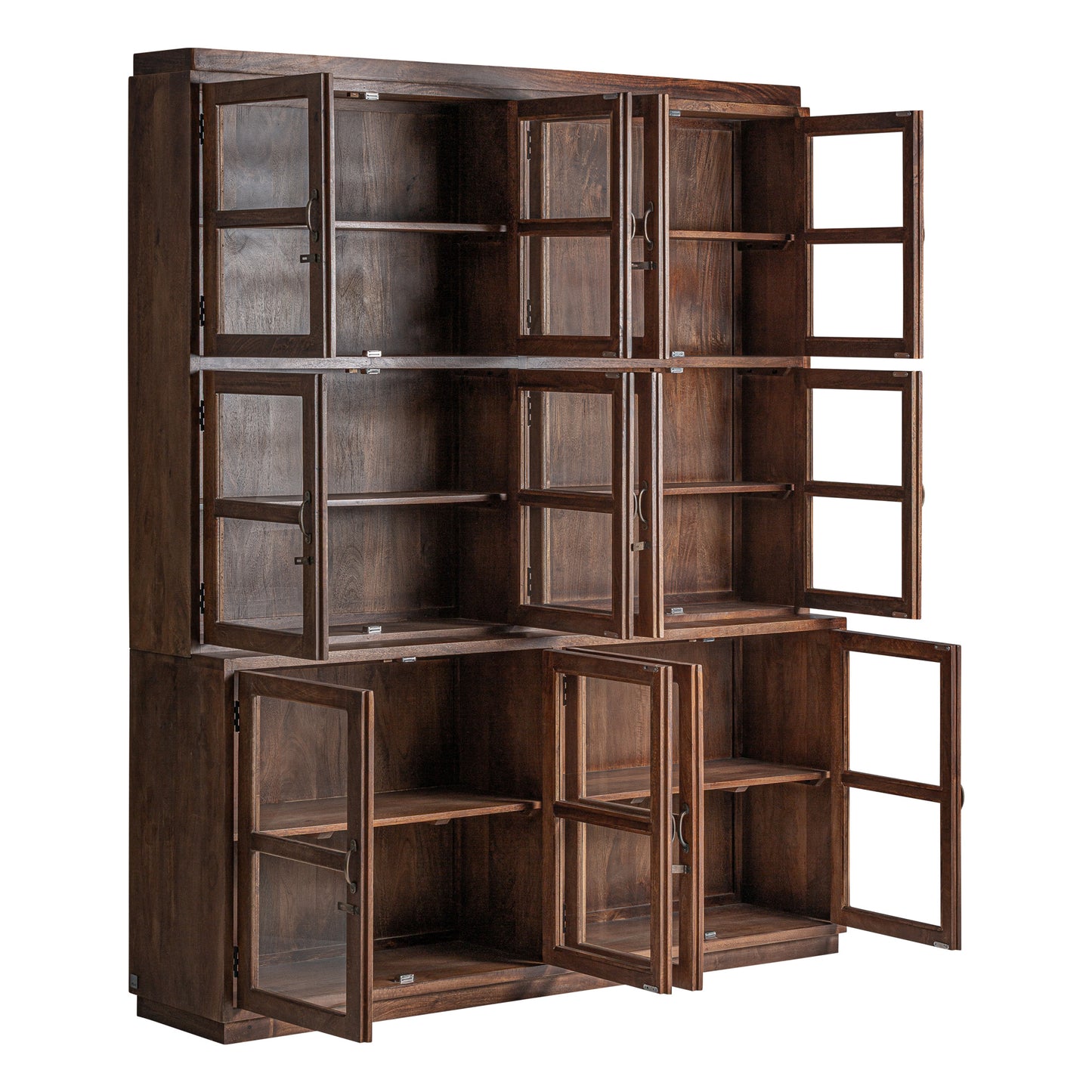 Jekye Glazen Vitrinekast Rustiek 184x38x212 cm