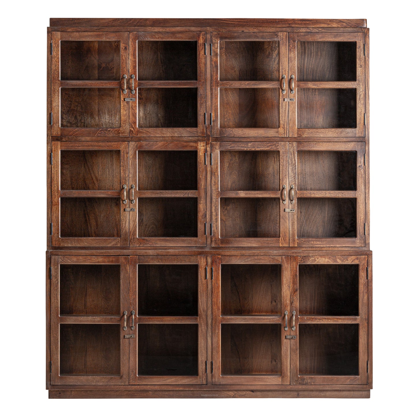 Jekye Glazen Vitrinekast Rustiek 184x38x212 cm