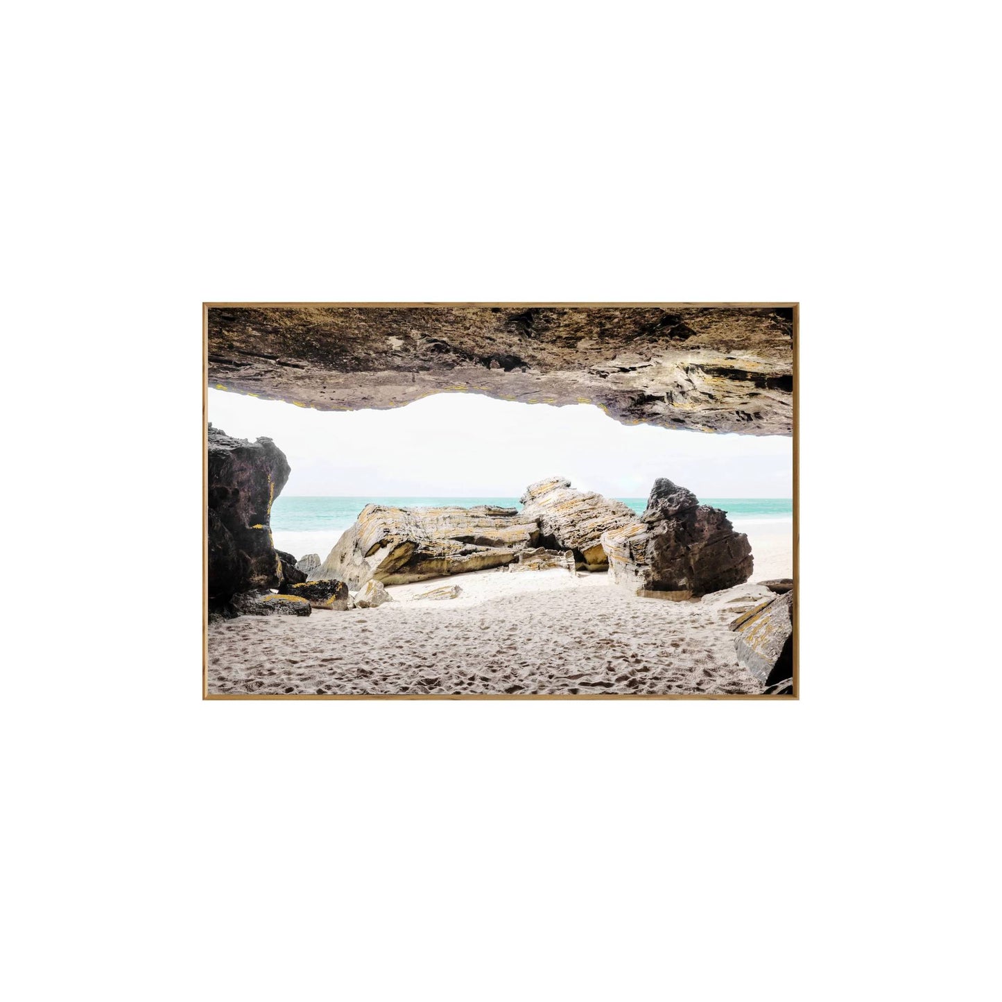 Glass Art Wall Picture Beach Cave