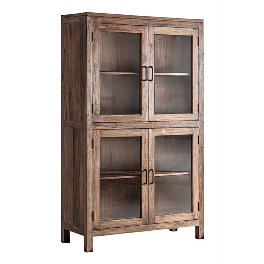 Selby Glazen Vitrinekast Rustiek 120x46x198 cm