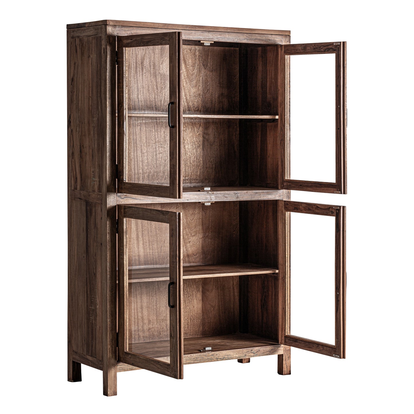 Selby Glazen Vitrinekast Rustiek 120x46x198 cm