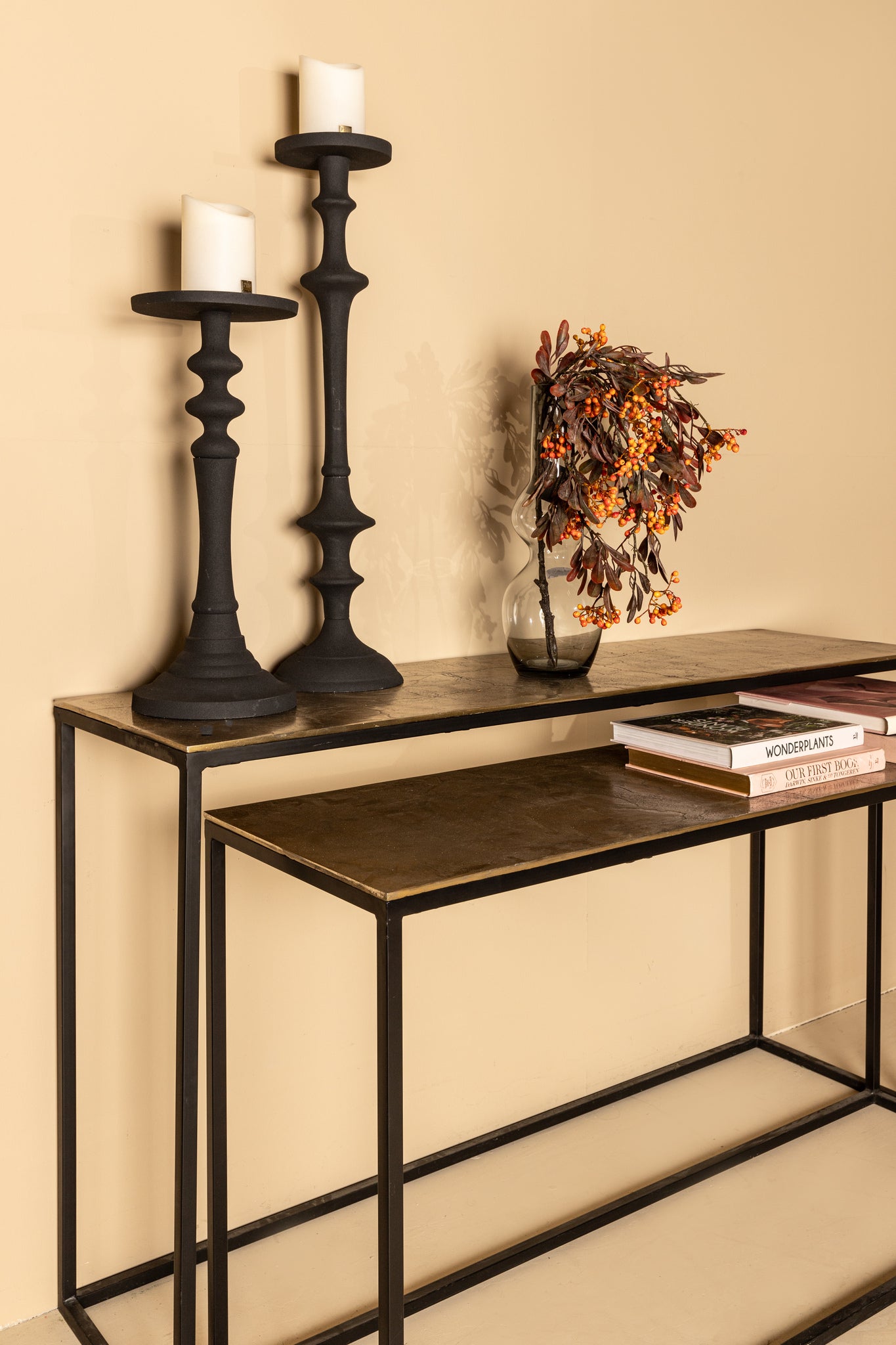 Kae Gold Alu Black Iron Rectangular Sidetable Sv2