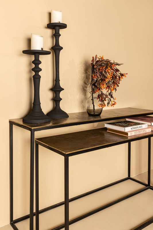 Kae Gold Alu Black Iron Rectangular Sidetable Sv2