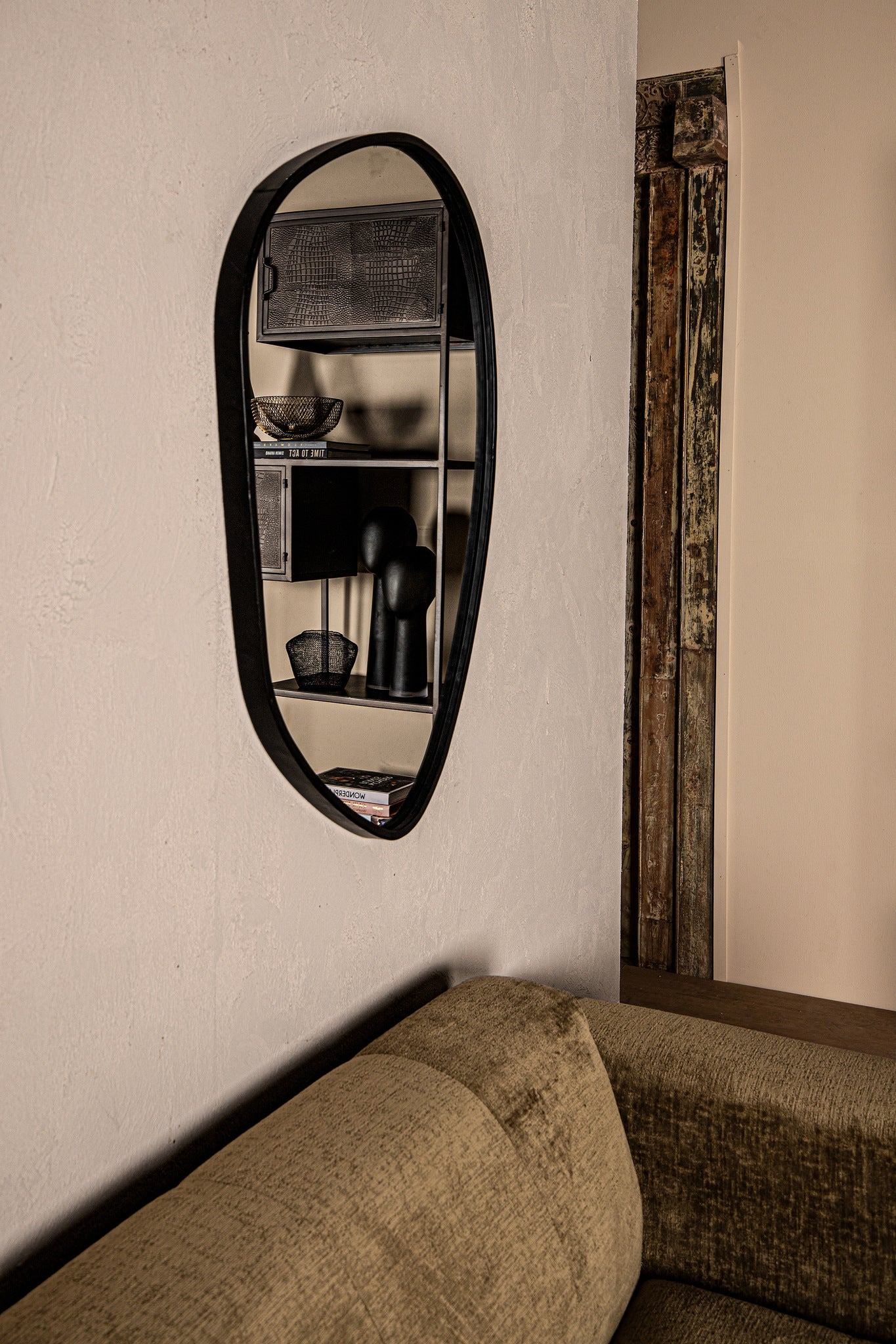 Duana Playful Rusty Black Iron High Cabinet