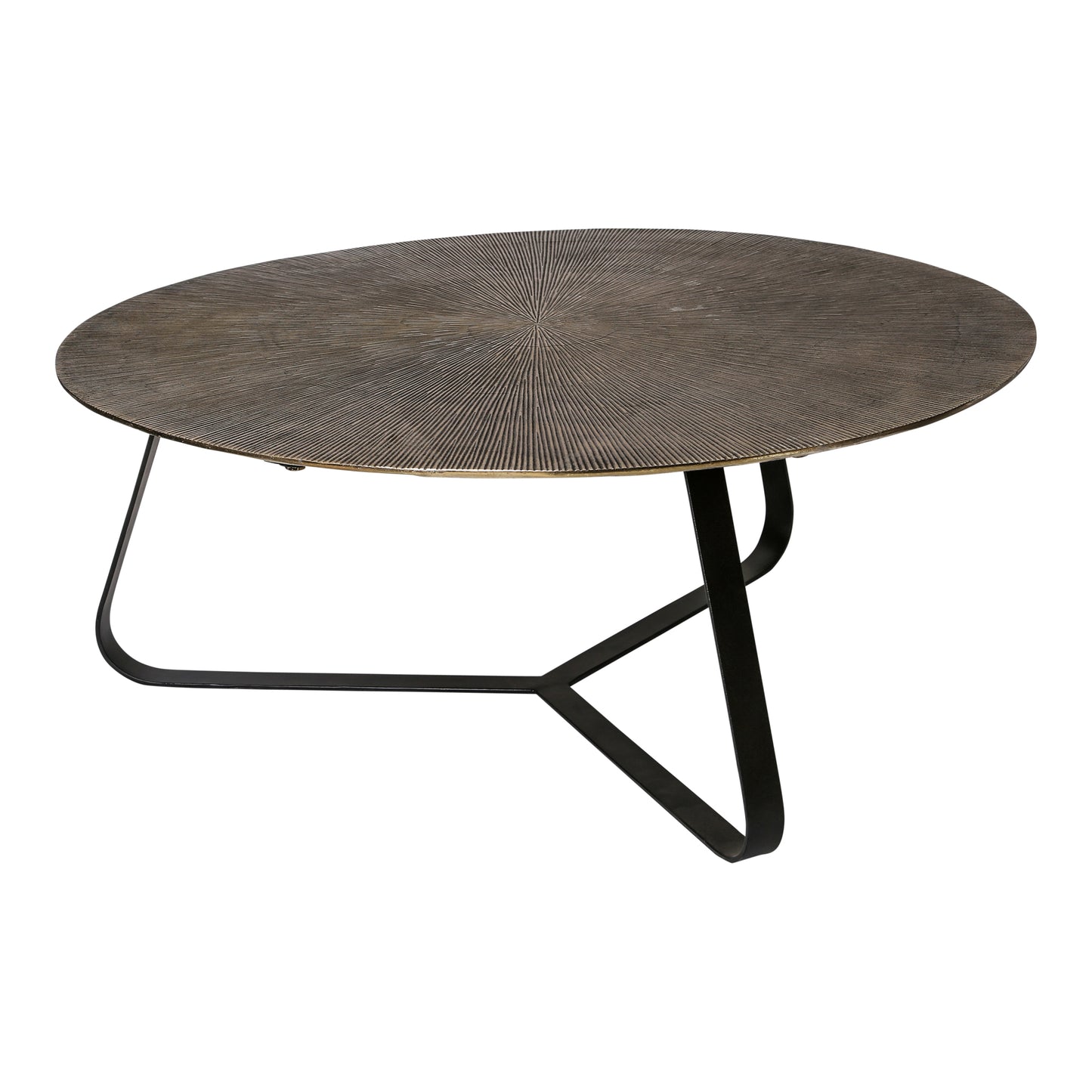 Kae Gold Alu Black Iron Round Coffee Table L