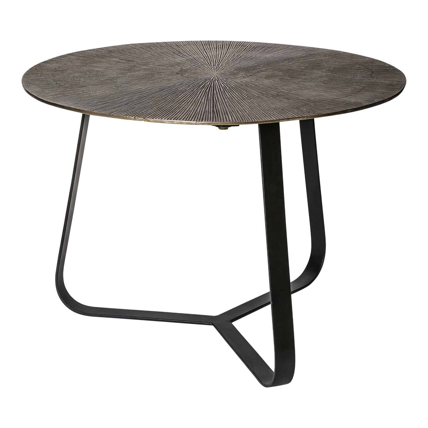Kae Gold Alu Black Iron Round Coffee Table M