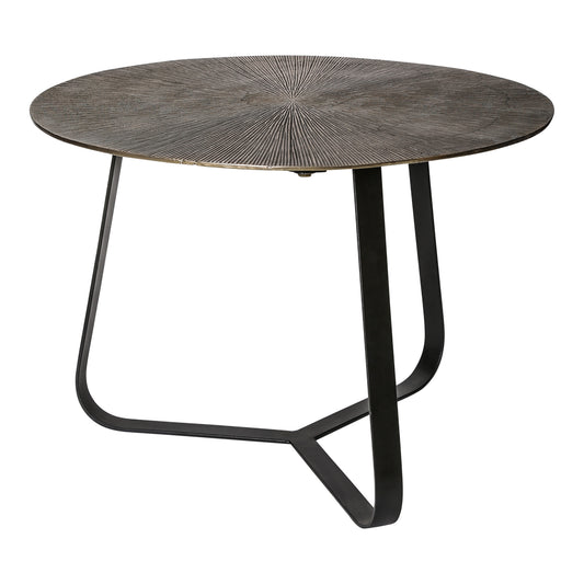 Kae Gold Alu Black Iron Round Coffee Table M