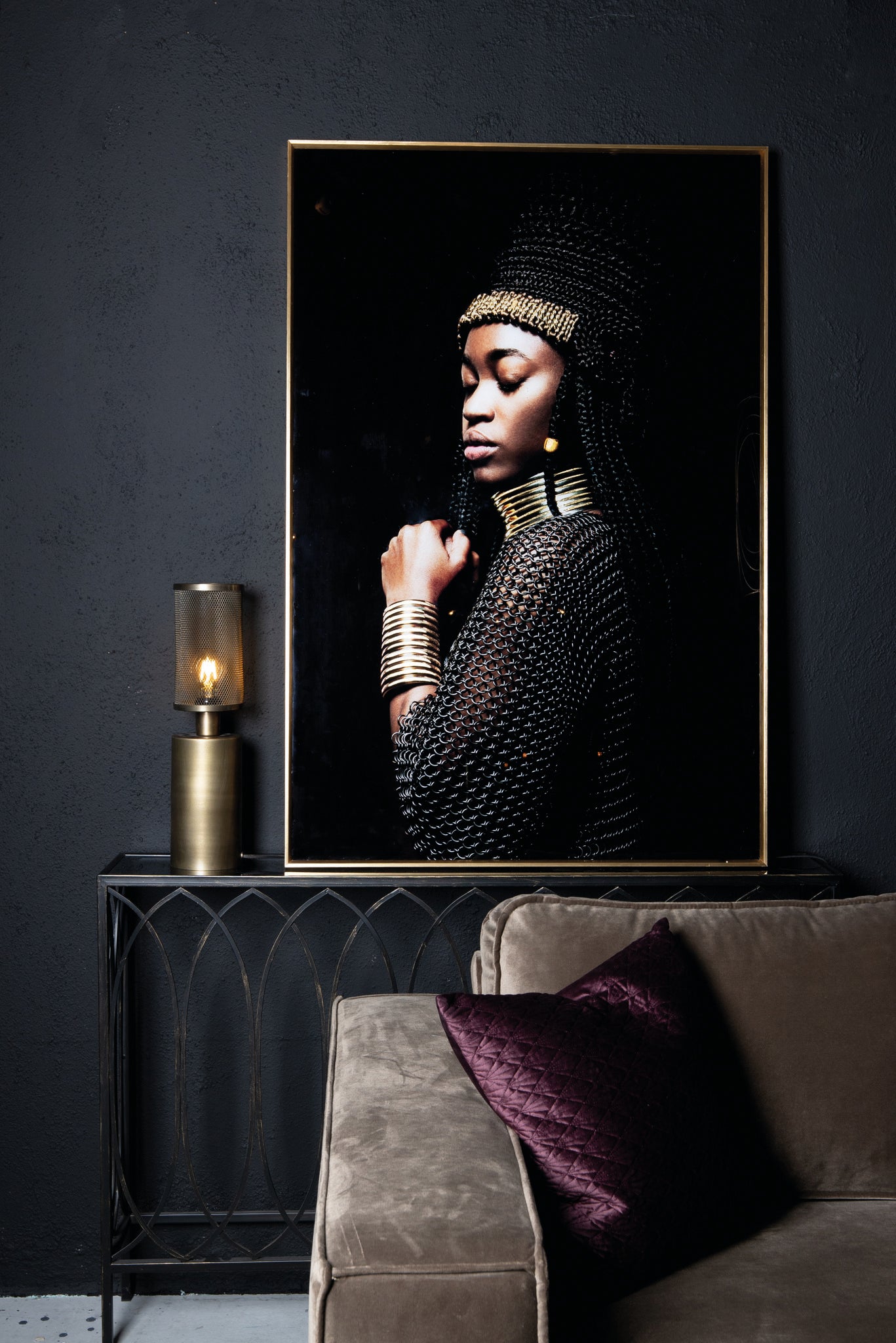 Melani Glass Art Wall Picture Ethnic Women