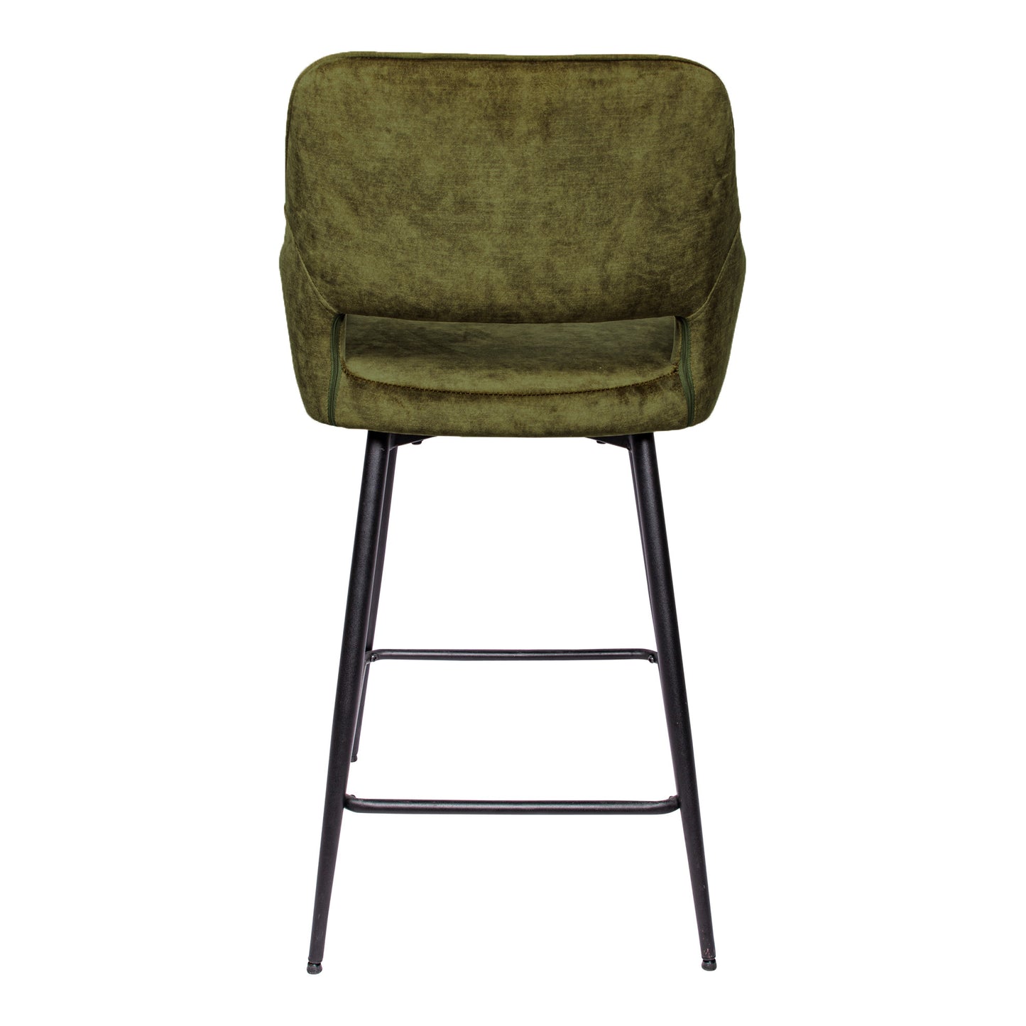 Fal LOW Velvet Green Bar Stool Black Metal Leg KD (set of 2)