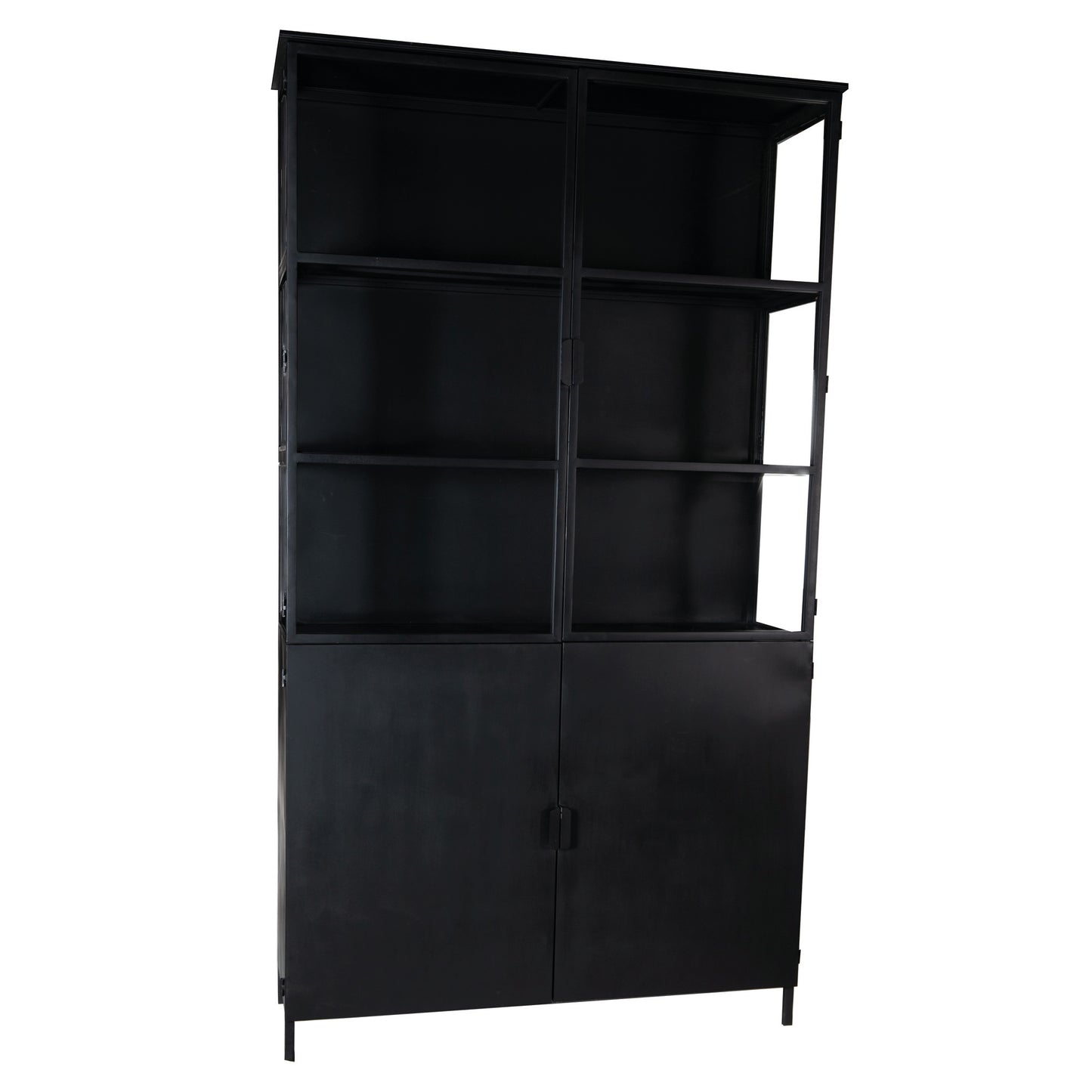 Elina Glass Cabinet Black Iron Frame 2 Doors