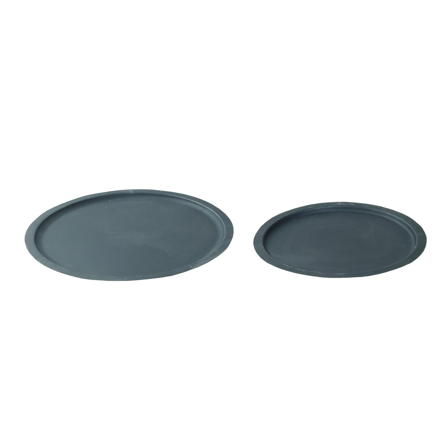 Eben Grey Iron Plate Round Set Of 2