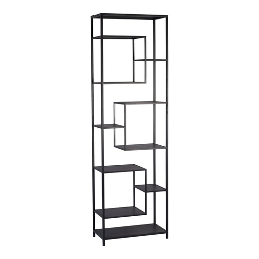 Duana Playful Black Iron Open Cabinet High