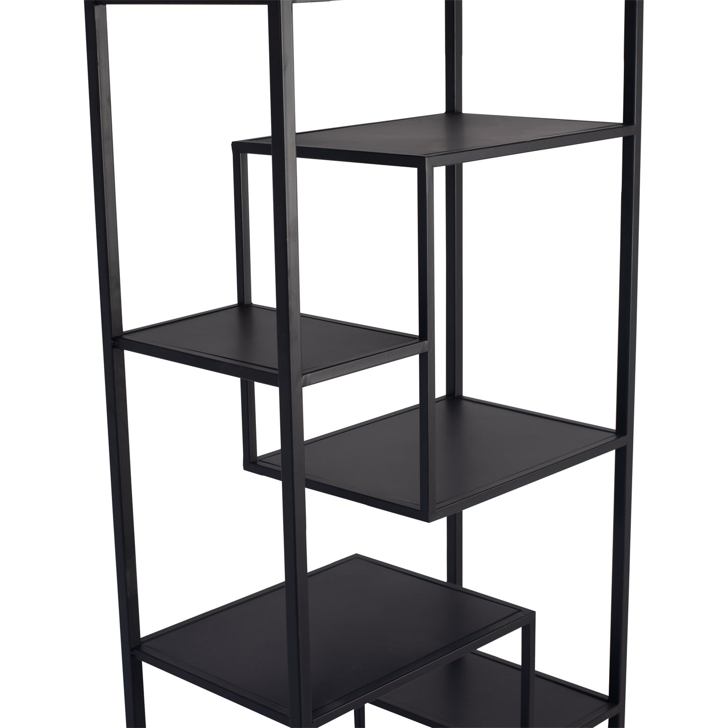 Duana Playful Black Iron Open Cabinet High
