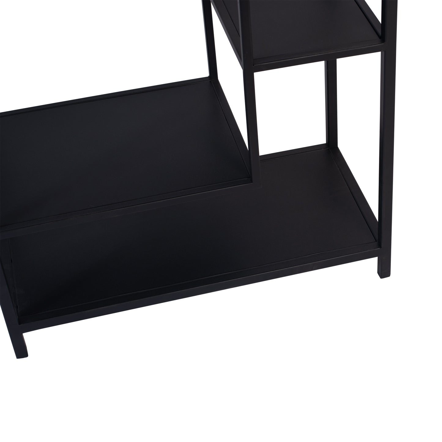 Duana Playful Black Iron Open Cabinet High