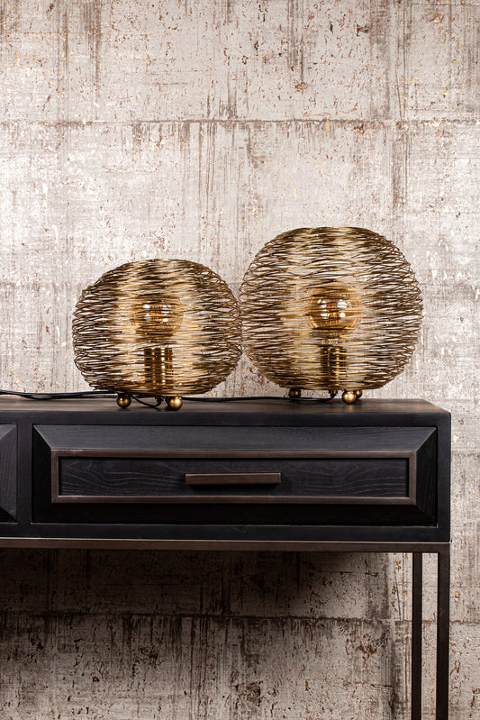 Andres Gold Iron Table Lamp Round Wired Design S