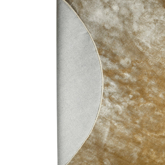 Flavia Brown Viscose Handwoven Carpet Round S