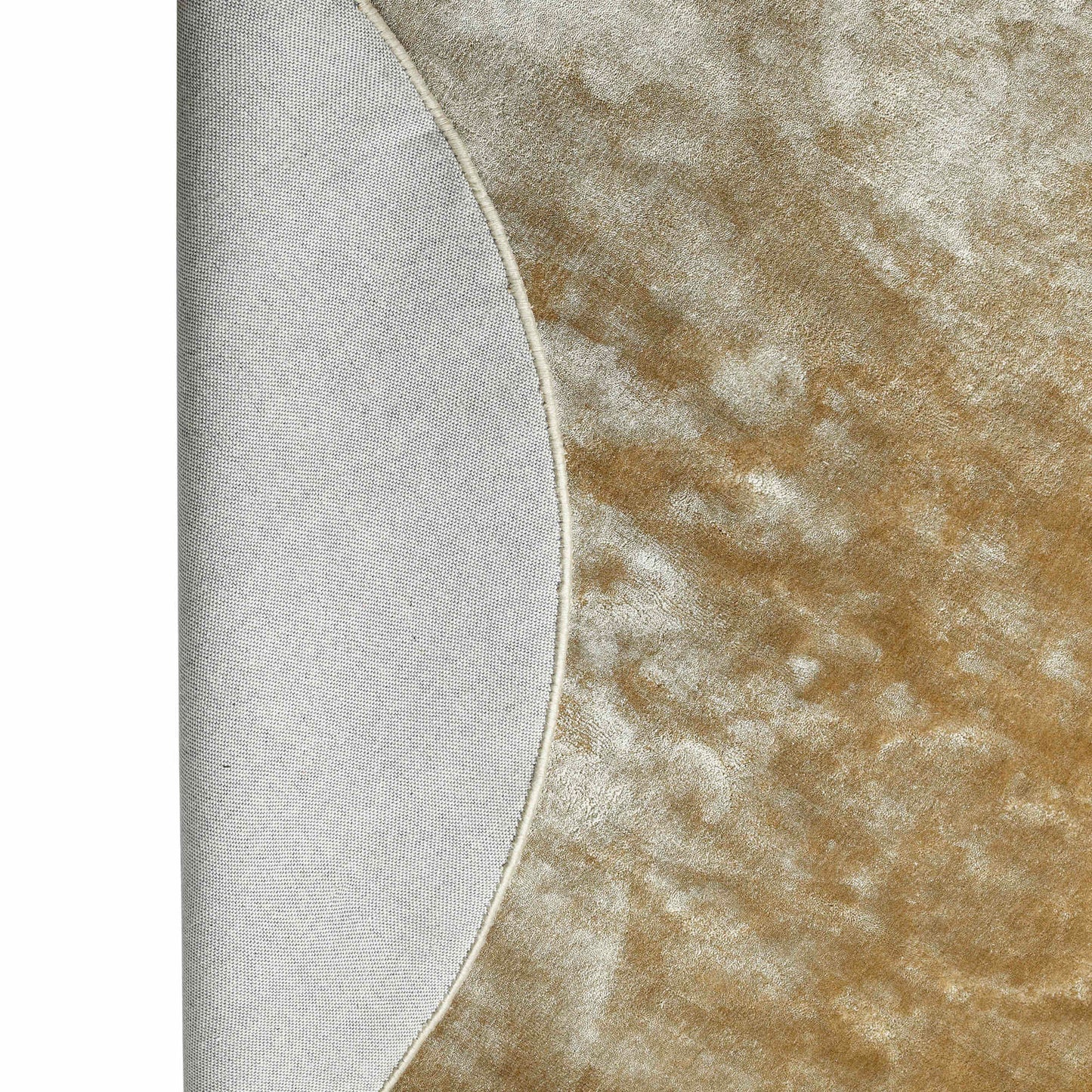 Flavia Brown Viscose Handwoven Carpet Round L