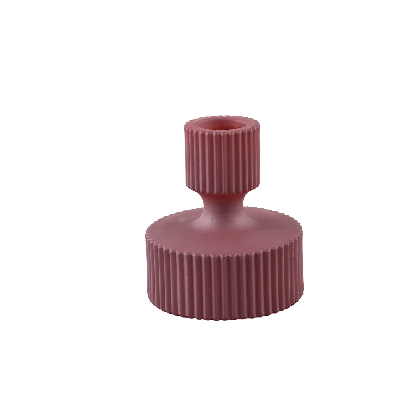 Gynna Dark Purple Matte Glass Candleholder Round