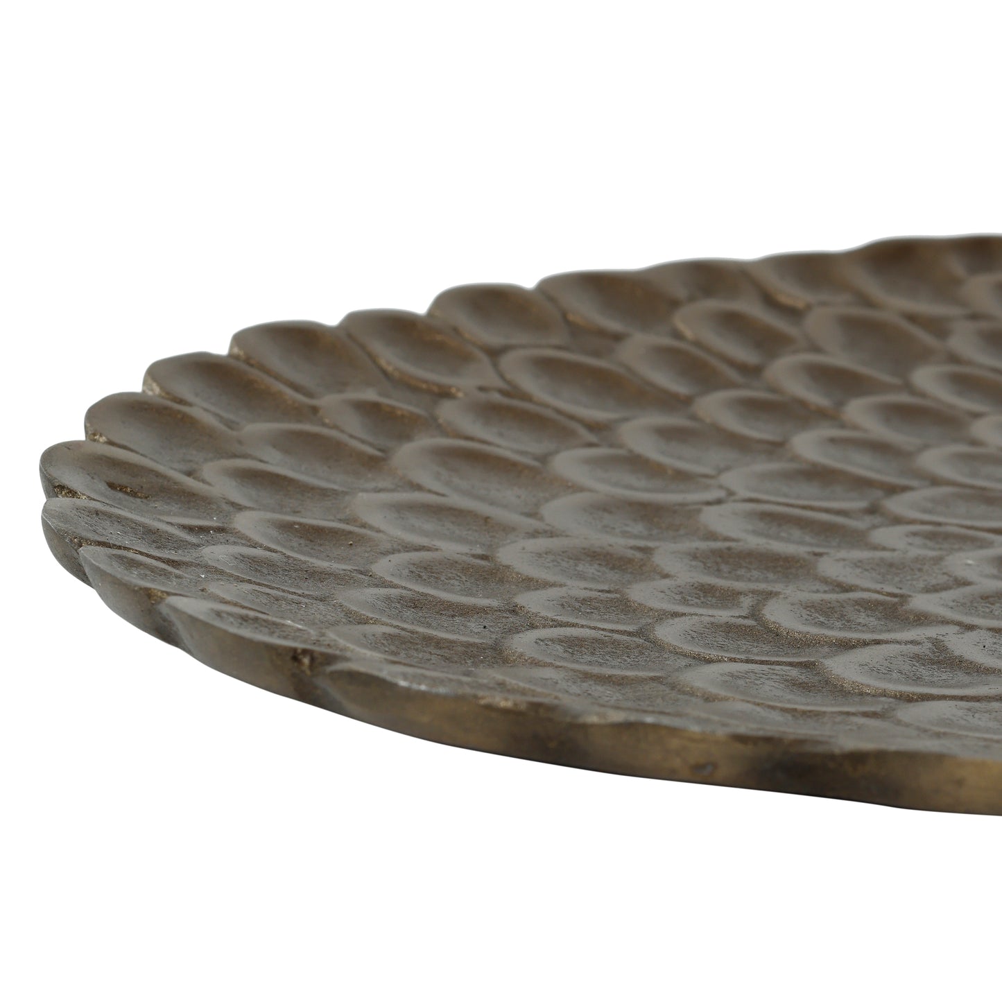 Lerissa Gold Aluminum Bowl Flower Pattern Oval L