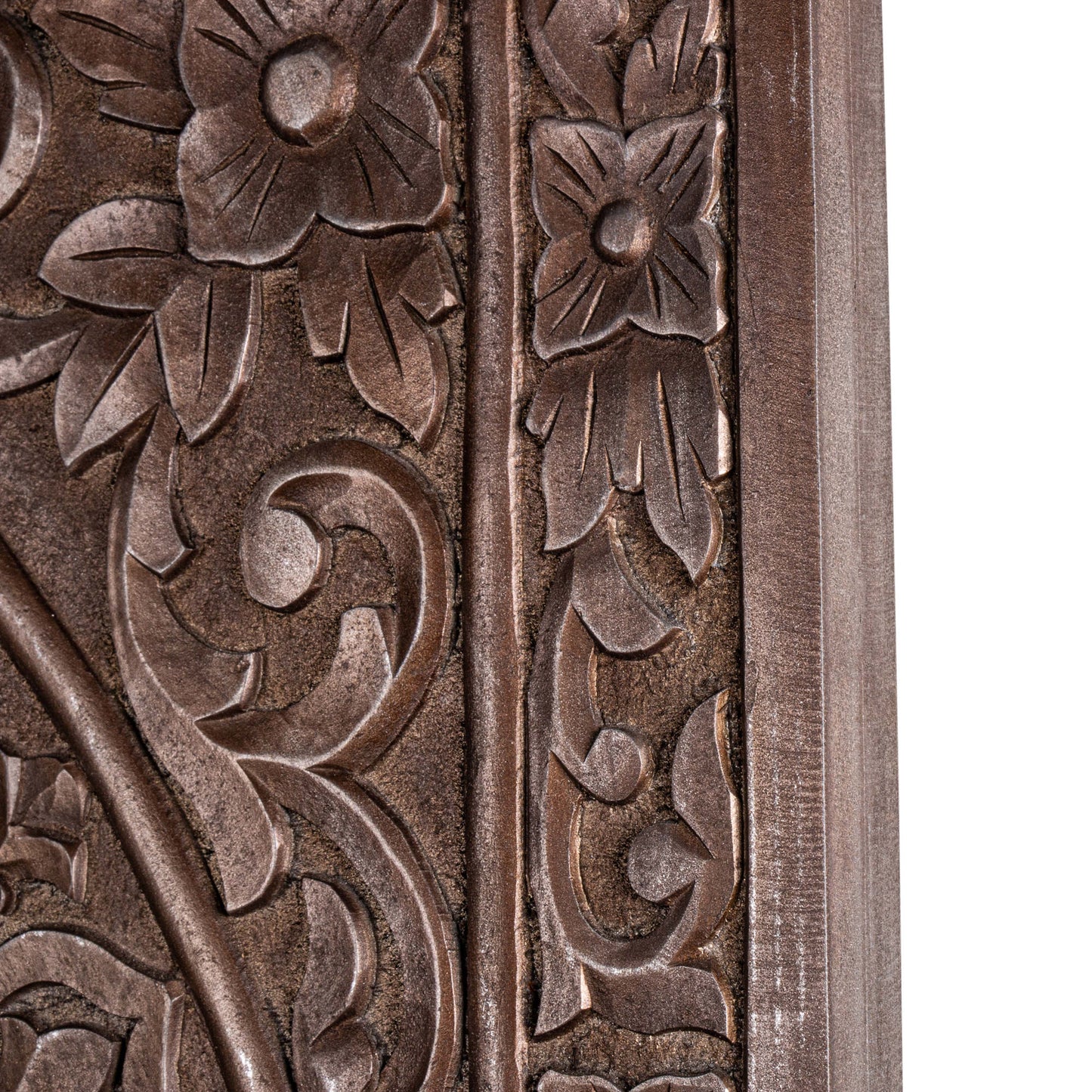Restin Brown MDF Antique Carved Wall Panel Rect