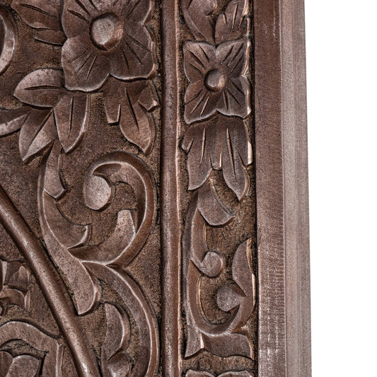Restin Brown MDF Antique Carved Wall Panel Rect