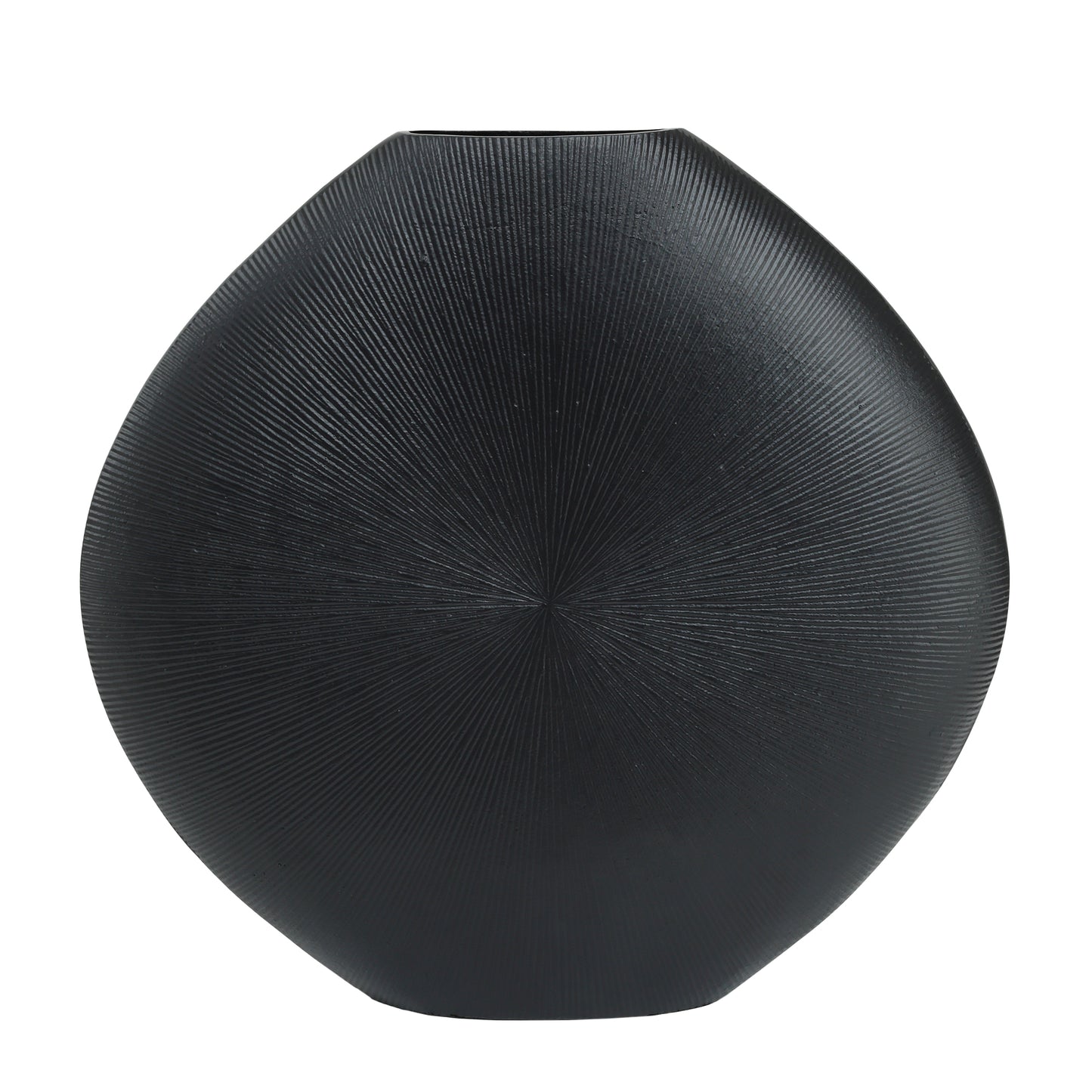 Tiro Black Aluminium Pot Oval Stripe Pattern