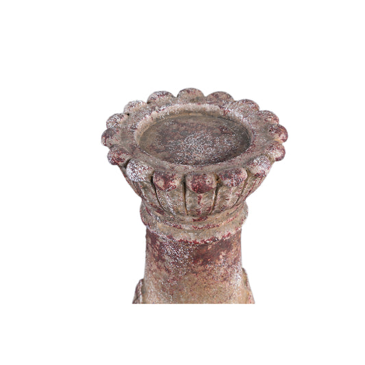 Burnt Red Cream Cement Candle Holder Square Base